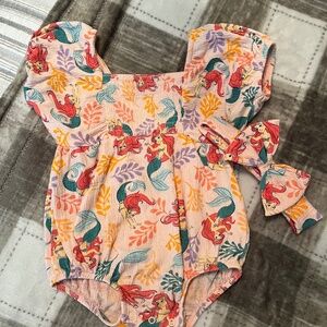 Mermaid onesie with matching bow